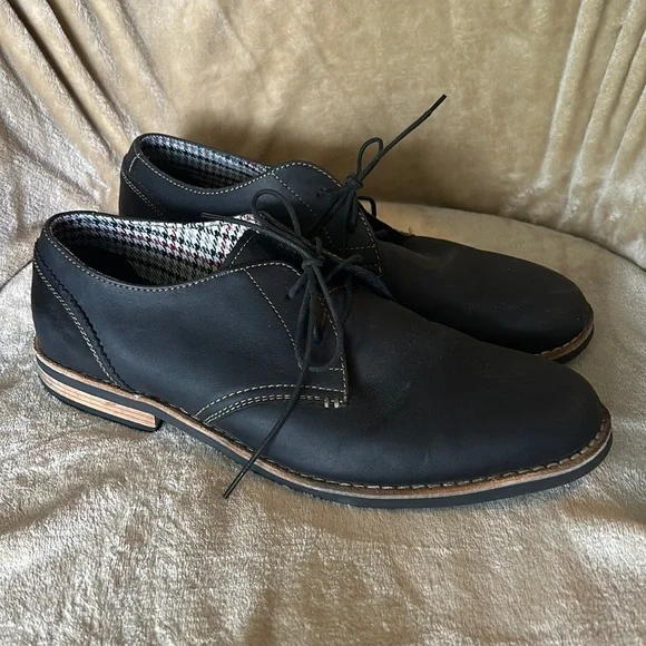 Original Penguin Black Leather Dress Shoes original penguin willie leather OP derby mens shoes size 13  main image 4